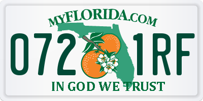 FL license plate 0721RF