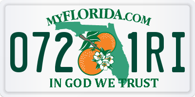 FL license plate 0721RI