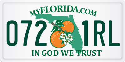 FL license plate 0721RL