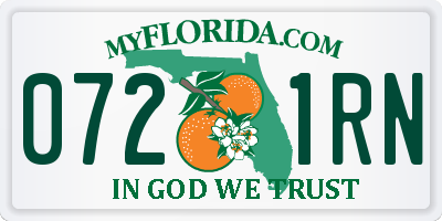 FL license plate 0721RN