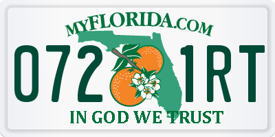 FL license plate 0721RT