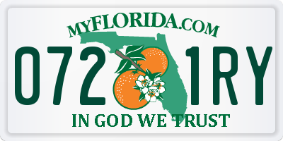 FL license plate 0721RY