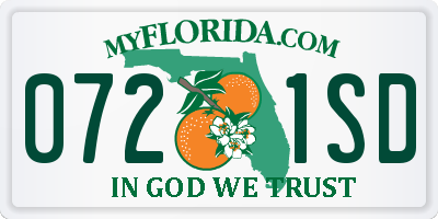 FL license plate 0721SD