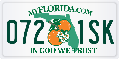 FL license plate 0721SK