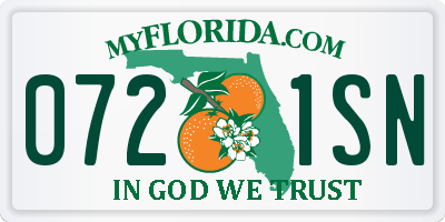 FL license plate 0721SN