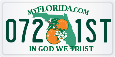 FL license plate 0721ST