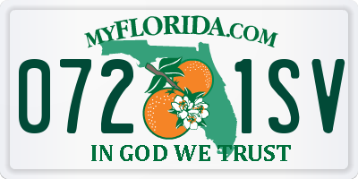 FL license plate 0721SV