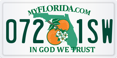 FL license plate 0721SW