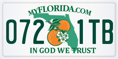 FL license plate 0721TB