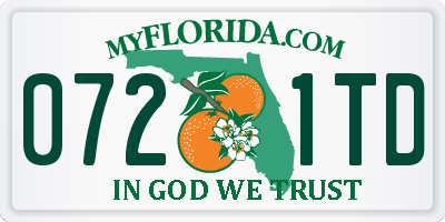 FL license plate 0721TD