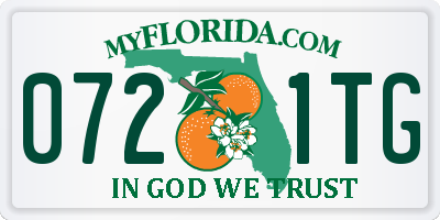 FL license plate 0721TG