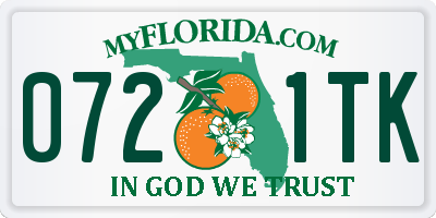 FL license plate 0721TK