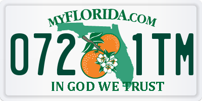 FL license plate 0721TM