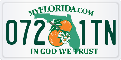 FL license plate 0721TN
