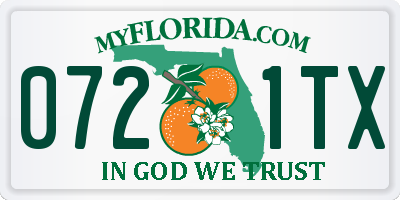 FL license plate 0721TX