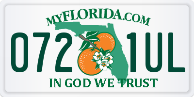 FL license plate 0721UL