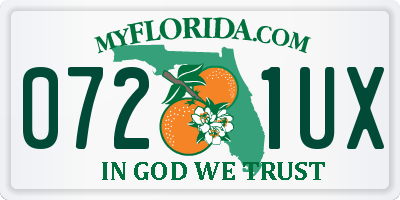 FL license plate 0721UX