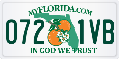 FL license plate 0721VB