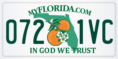FL license plate 0721VC