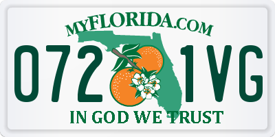 FL license plate 0721VG