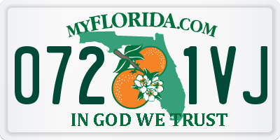 FL license plate 0721VJ