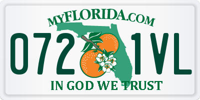 FL license plate 0721VL