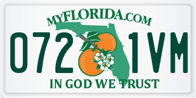 FL license plate 0721VM