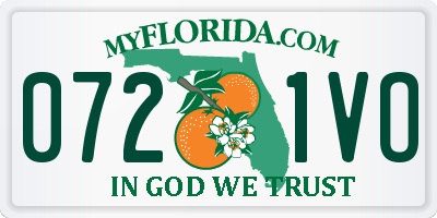 FL license plate 0721VO