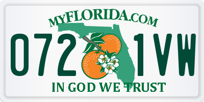FL license plate 0721VW