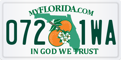 FL license plate 0721WA