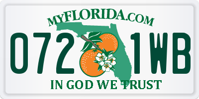 FL license plate 0721WB