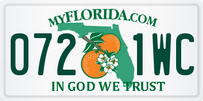 FL license plate 0721WC