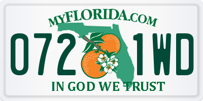 FL license plate 0721WD