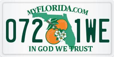 FL license plate 0721WE