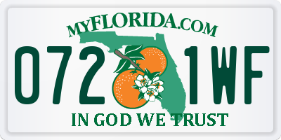 FL license plate 0721WF