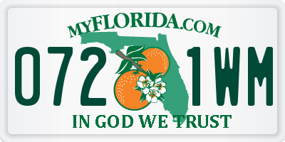 FL license plate 0721WM