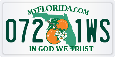 FL license plate 0721WS