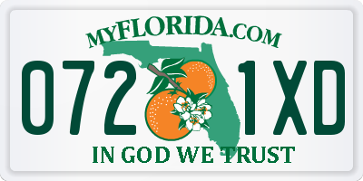 FL license plate 0721XD