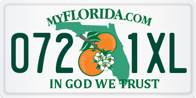 FL license plate 0721XL