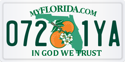 FL license plate 0721YA