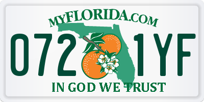 FL license plate 0721YF