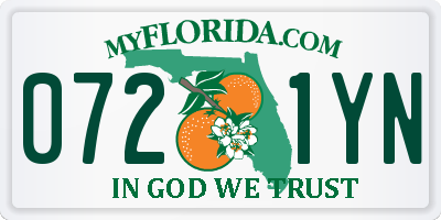 FL license plate 0721YN