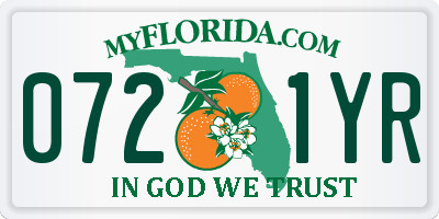 FL license plate 0721YR