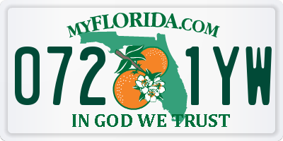 FL license plate 0721YW