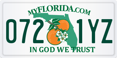 FL license plate 0721YZ