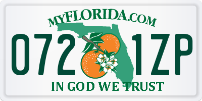 FL license plate 0721ZP