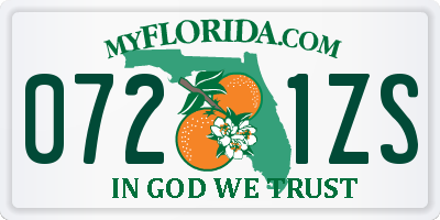 FL license plate 0721ZS