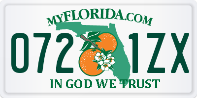 FL license plate 0721ZX