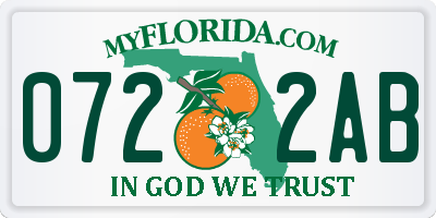 FL license plate 0722AB