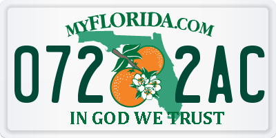 FL license plate 0722AC